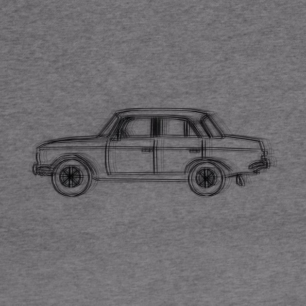 Minimalist Soviet Car Drawing by Raimondi